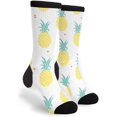 thumbnail image 1 of Unisex Novelty Cotton Crazy Crew Socks - Yellow Pineapples Socks, 1 of 5