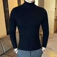 thumbnail image 1 of Pull Col Roulé Automne Hiver Chaud Couleur Unie Pull Homme Slim Pull Tricoté, 1 of 5
