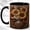 Black, variant on Sunflower Vase Coffee Mug, Rustic Floral Mug, Ceramic 11 oz