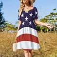 thumbnail image 4 of Stars and Stripes Red White and Blue USA Flag Dress birthday dress loose summer dress, 4 of 7