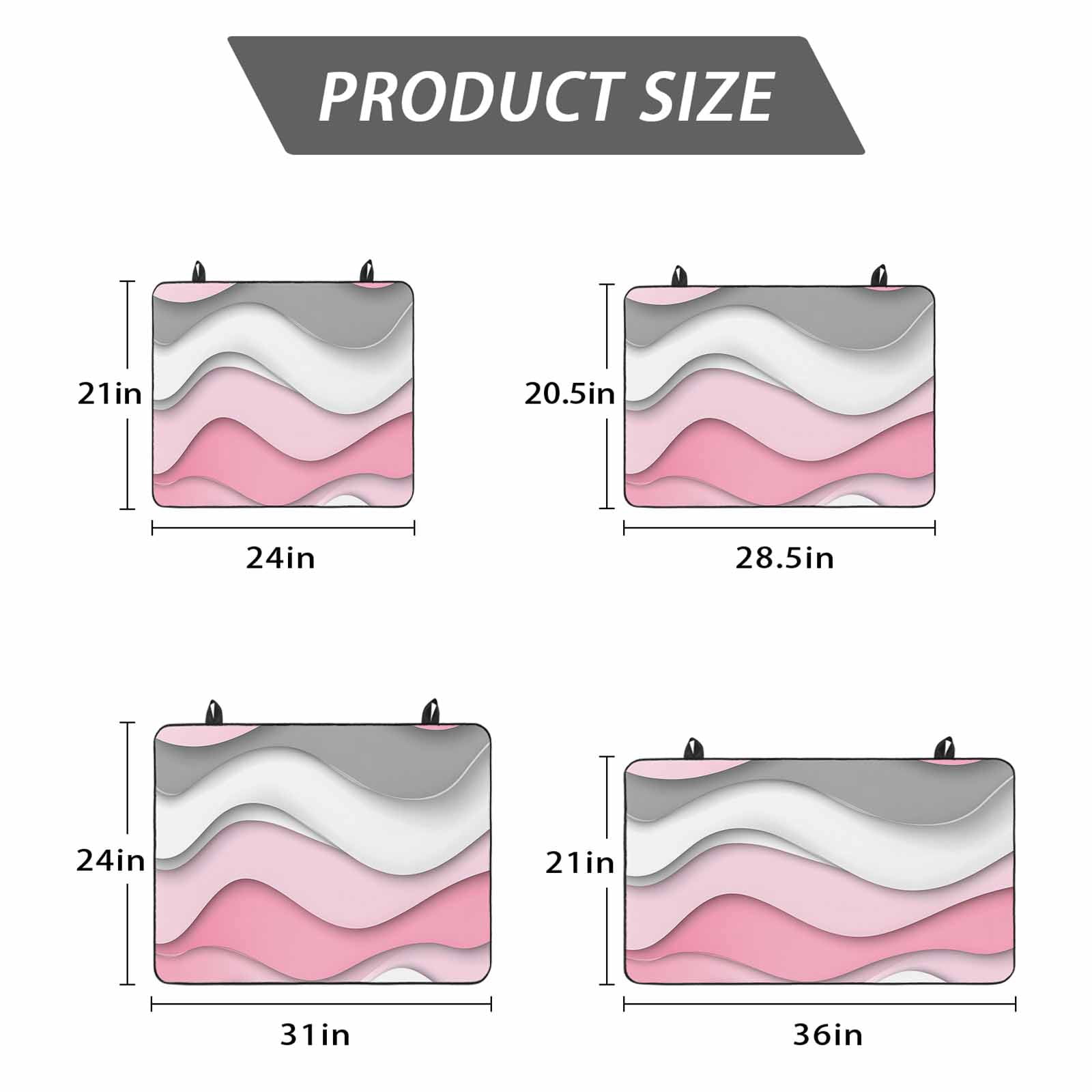 Pink Gray Ombre Stove Top Cover for Electric Stove, Heat-proof & Non Slip Glass Top Stove Cover Protector, Geometric Modern Abstract Moire Art Kitchen Flat Cooktop Rubber Mat 24x21 Inches