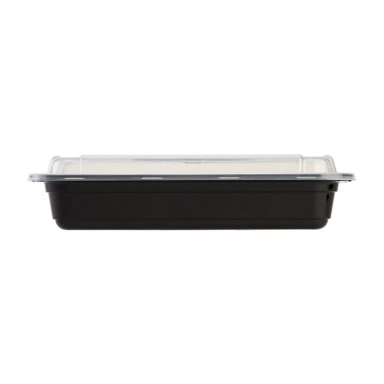 28oz Black Microwavable Food Storage Rectangular Container with Lids –  EcoQuality Store