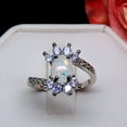 thumbnail image 4 of Zaire Statement Ring Created Fire Opal Clear CZ Womens Ginger Lyne Collection, 4 of 5