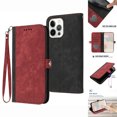 thumbnail image 1 of ELEHOLD for iPhone 12 Pro Max Wallet Case with Detachable Wrist Strap Handbag, Luxury PU Leather Flip Soft TPU Built-in Magnetic Card Slots Kickstand Function Shockproof Protective Cover Case,Red, 1 of 7