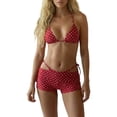 thumbnail image 2 of Women's Two Piece Swimsuits Polka Bikini Tankini Swimsuit With Beach Cover Up Skirt Summer Swimwear 2 Piece Bathing Suits S, 2 of 7