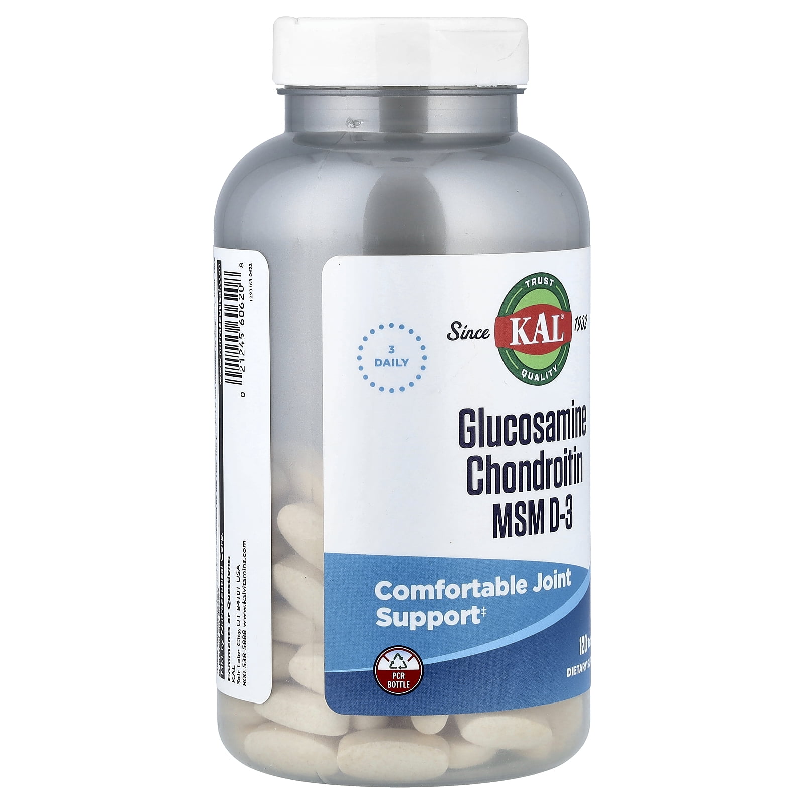 KAL Glocosamine Chondroitin MSM D-3, 120 Tablets