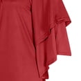 thumbnail image 6 of SDNall Off Shoulder Tops for Women Summer Printing Short Sleeve Strappy Cold Shoulder Tops (Red,Sizes:S-2XL), 6 of 9