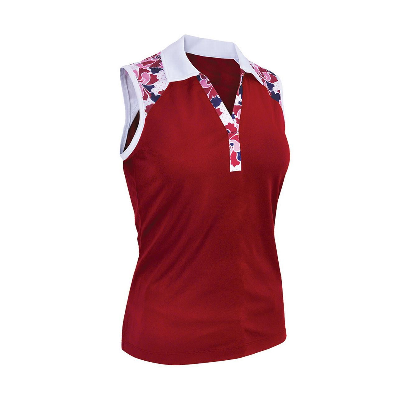 Monterey Club Women's Dandy Contrast Sleeveless Golf Polo Shirt 2393