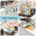 thumbnail image 2 of Yayeee 6 Pack Kitchen Dishcloths for Washing Dishes Soft Absorbent Microfiber Towels, Retro Lemon Leaves, 2 of 9