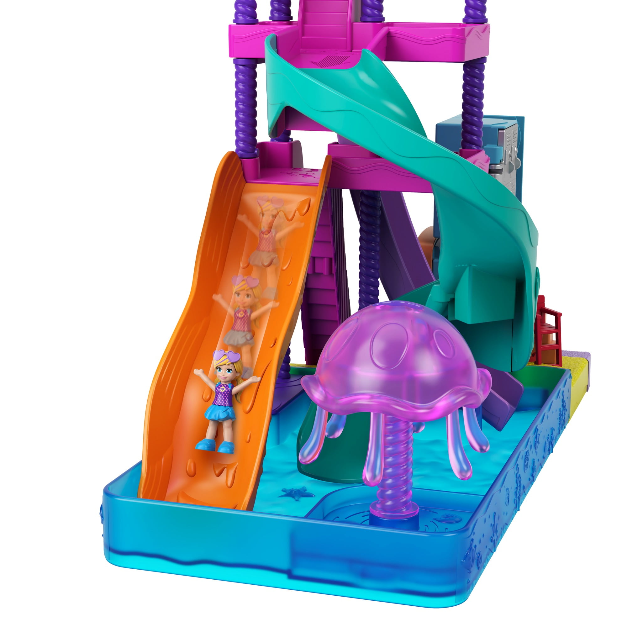 polly pocket water slide set