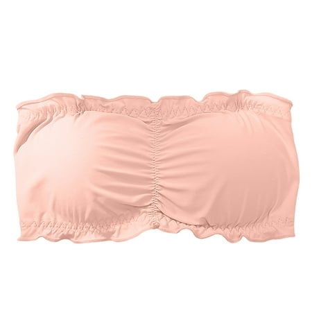 kamemir Comfortable Bras for Women Wireless Bra Seamless No-Bulge Shapewear Bra  Pullover Bralette with No-Roll Underband(Red M)