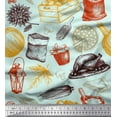 thumbnail image 1 of Soimoi Cotton Voile Fabric Vegetables,Non Veg & Pizza Food Print Sewing Fabric Yard 56 Inch Wide, 1 of 1