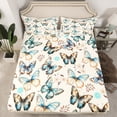 thumbnail image 2 of Castle Fairy Flying Butterflies 4-Piece Full Size Sheets for Children Women Girls,Vintage Flower Bed Sheets,Watercolor Gradient Lightweight Sheet Sets,Super Cozy Room Decor, 2 of 7