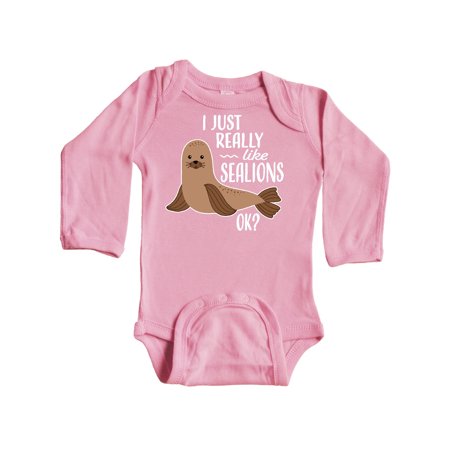 

Inktastic I just Really Like Sea Lions Ok Gift Baby Boy or Baby Girl Long Sleeve Bodysuit