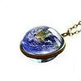thumbnail image 3 of Maoww Double-sided Glass Ball Pendant Necklace Alloy Glass Crystal Rhinestone Neck Decoration, Type 1, 3 of 7