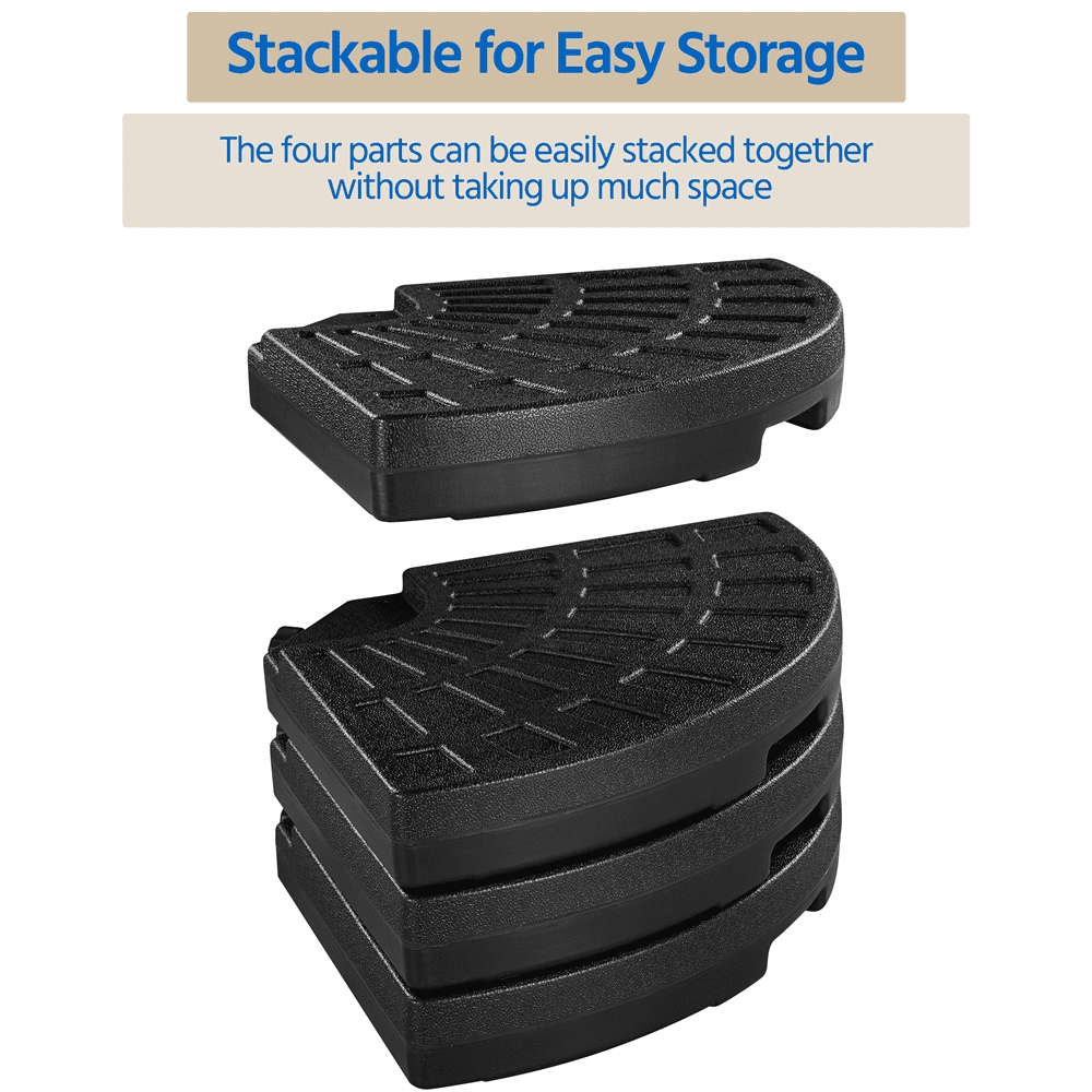 Renwick 52L Fillable Patio Umbrella Base for Cantilever Umbrellas, Set of 4, Black