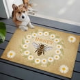 thumbnail image 4 of Rectangle Rug 2x3ft Area Rug, Summer Bee White Daisy Flower Area Rugs for Living Room Bedroom, Vintage Pastoral Floral Leaf Floor Mat Non-Slip Non-Shedding Carpet Indoor Accent Rugs, 4 of 9