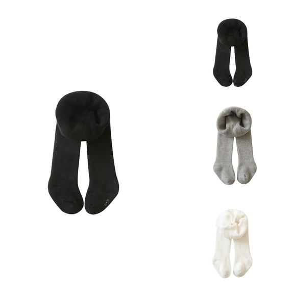 Baby Girls' Soft Organic Leggings, Thick Cable Knit Warm Tights with Non-Sole for & Toddlers, Cotton Pantyhose