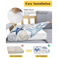 thumbnail image 5 of Blue Starfish Coastal Couch Cushion Covers Stretch, Washable Sofa Seat Covers Individual Seat Cushion Sofa Slipcovers Summer Beach Nautical Coral Sea Couch Cover Furniture Protector S-2PCS, 5 of 7