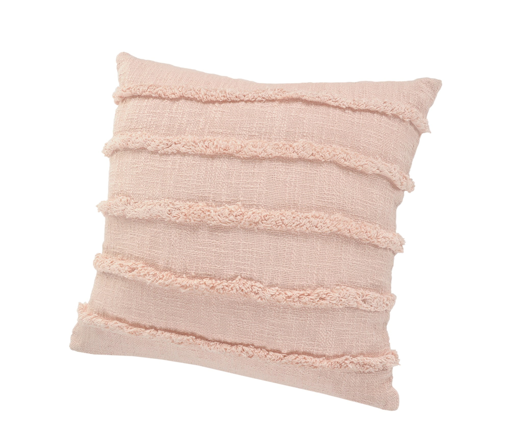 Ox Bay Sindy 20" x 20" Pink Shag Striped Cotton Adult Decorative Throw Pillow Cover