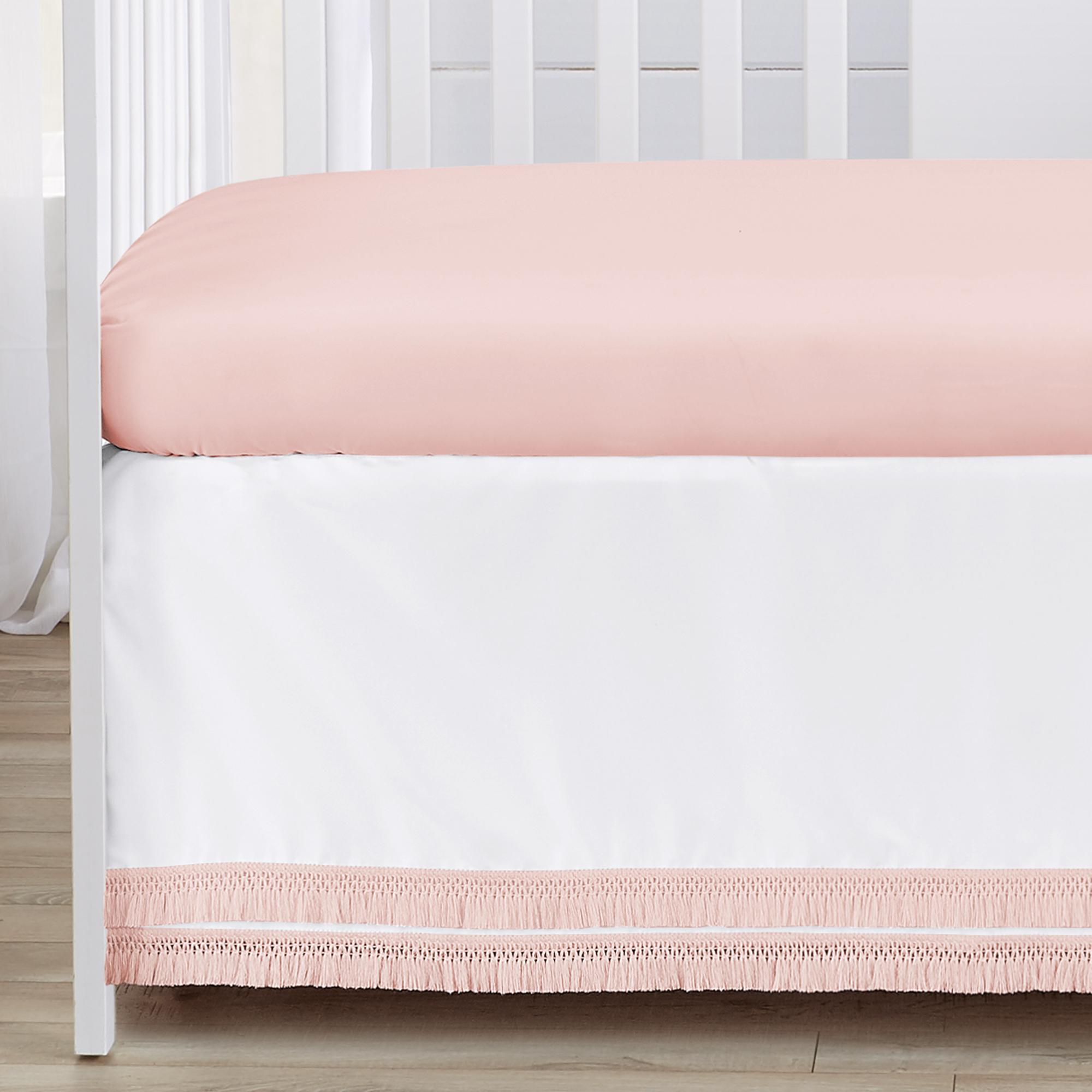 Sweet Jojo Designs Peony Floral Garden Pink Ivory Crib Bedding + BreathableBaby Breathable Mesh Liner Pad