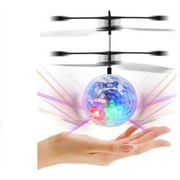 Easy Indoor Small Orb Flying Ball Drone Flying Toy for Kids Adults Built-in LED Light Helicopter, Multicolor