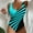 Blue, variant on One Piece Swimsuit Bathing Suit, Sleeveless Bathing Suit Bikini with Chest Pad Maxi Wrap Skirts 2 Set Bodysuit Swimsuit Tankini, Strip Print One-Piece Swimsuits for Women | Green M