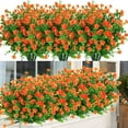 thumbnail image 3 of Fdelink Artificial Flowers 10Pc Artificial Flower Latex Real Bridal Wedding Bouquet Home Decoration Face Twoel (Orange), 3 of 8