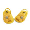 thumbnail image 4 of Kids Girl Sandals Soft Sole Non-Slip 3D Flower Yellow Kids Sandals Kids Summer Shoes Breathable Cute Polka Dot Pre-Walker Crib Shoes 0-12 Months,Size 0-6M, 4 of 8