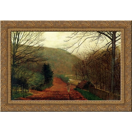 Forge Valley Scarborough 24x20 Gold Ornate Wood Framed Canvas Art by John Atkinson Grimshaw