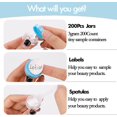 thumbnail image 4 of 3 Gram Sample Containers with Lids, 200 Count Tiny Sample Jars, Empty Lip Balm Containers, Mini Cosmetic Containers with Lids, Makeup Travel Containers with Labels, Mini Disposable Spatulas, 4 of 8