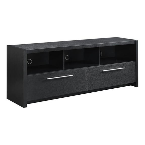 Pemberly Row Transitional Wood TV Stand for TVs up to 60" in Black