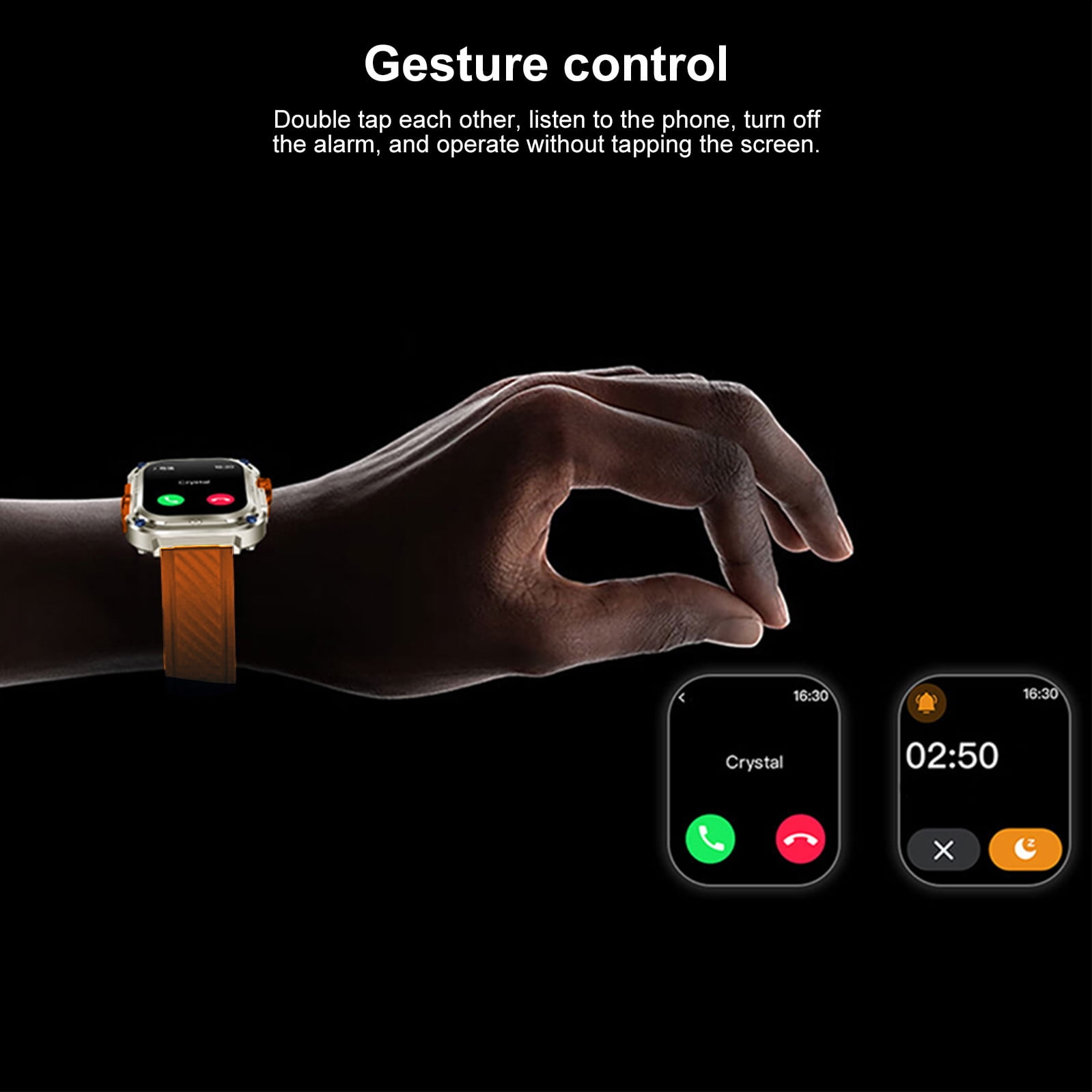 Jubipavy Smart Wearable Watch Multifunction HD Rectangular Screen Wireless Magnetic Charging NFC Access Control Motion Record IP68 Watertightness Bluetooth Function