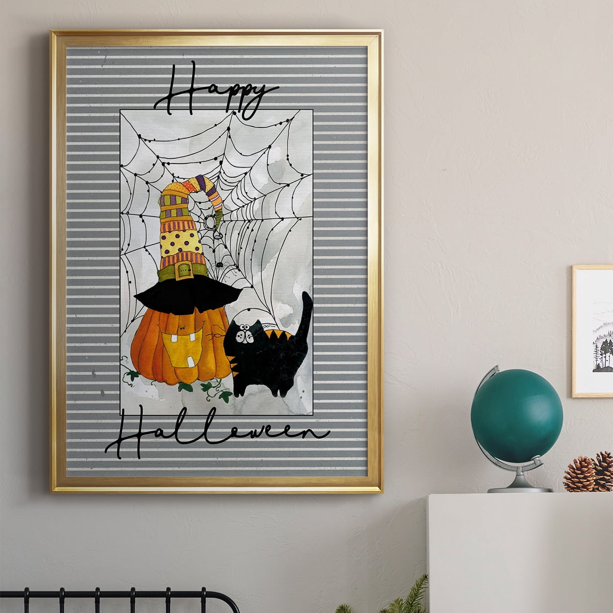 Happy Halloween Pumpkin Premium Classic Framed Print - Ready to Hang