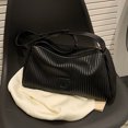 thumbnail image 1 of Bolso informal para mujer, Bolso plisado de cuero PU, Bolso informal para mujer al aire libre (negro), 1 of 8