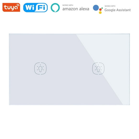 Amdohai WiFi Smart Wall Touch Switch Glass Panel Mobile APP Tuya/Touch Control Timer No Hub Required Compatible with Google Home&Alexa