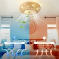 thumbnail image 6 of 20'' Flush Mount Rattan Caged Boho Ceiling Fan with Lights Farmhouse Decorative Ceiling Fan Light Fixture with Remote Control for Bedroom Kitchen Living Room, 6 of 8