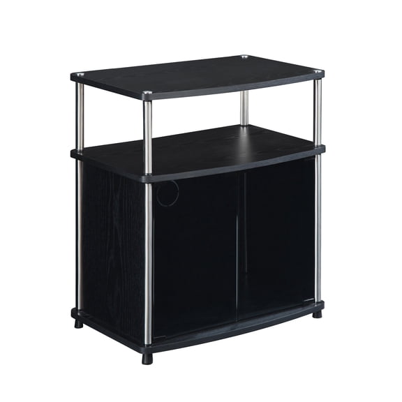 Kingfisher Lane 27" TV Stand with Cabinet in Black