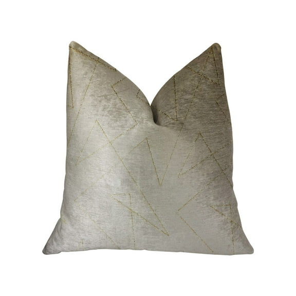 Plutus 20" x 20" Gold Divinity Luxury Throw Pillow in Gold and Beige