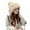 Beige, variant on Faux Fur Knitted Beanie Hat for Cold Weather Cute Four Pompom Ball Cossack Skiing Furry Hat Winter Thicken Warm Hat -Black