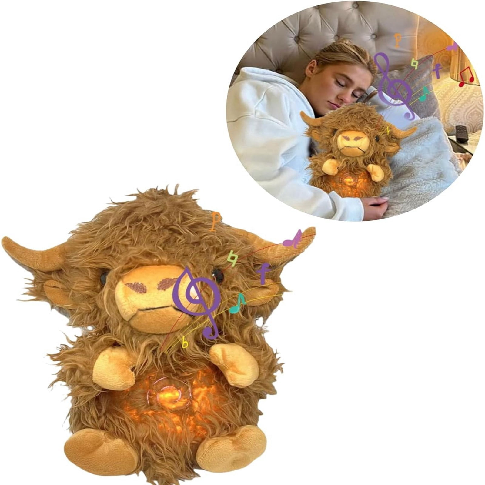 Weighted Highland Cow Plush Toys, Giant Highland Cow Gift Plush Toy,Adorable Stuffed Animal for Kids and Adults Highland Cattle Plushie Decor