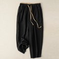 thumbnail image 2 of Women's Summer Color - Blocked Wide - Leg Casual Pants - Drawstring, Retro Style, 2 of 3