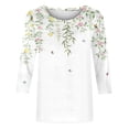 thumbnail image 4 of Fiudx Camisetas para Mujer Blusa Holgada con Estampado de Pascua y Cuello Redondo Retro de Manga Tres Cuartos a La Moda para Mujer, 4 of 4