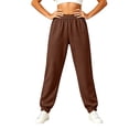 thumbnail image 6 of JOANKDMI Athletic Pants for Women Joggers Comfy Elastic Waistband Slim Tapered Fit with Deep Side Pockets Cuffed Ankle Soft French Terry for Gym Running Track Pants, 6 of 7