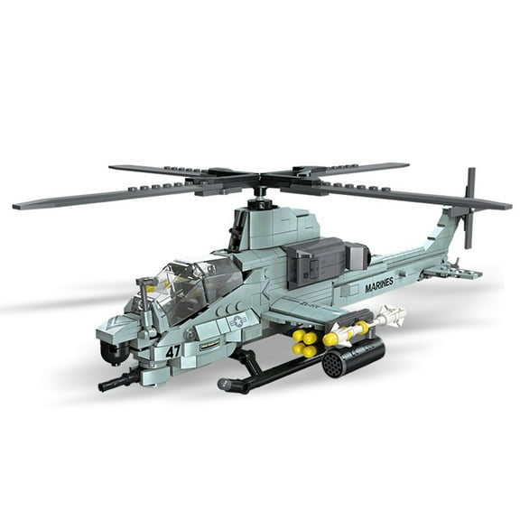 GZBrick US AH-1Z Armed Helicopter Building Sets Compatible with Lego Airplane for Adults Boys 597PCS