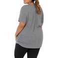 thumbnail image 6 of Terra & Sky Women's Plus Size Scoop Neck Shirred T-Shirt, 6 of 7