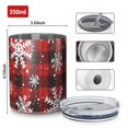 thumbnail image 4 of 12oz Coffee Tumblers Red and Black Christmas Snowflake Pattern Stainless Steel Vacuum Insulated Travel Tumbler Coffee Cups Mug with Lid and Straw with Cleaning Brush for Cold & Hot Drinks, 4 of 5