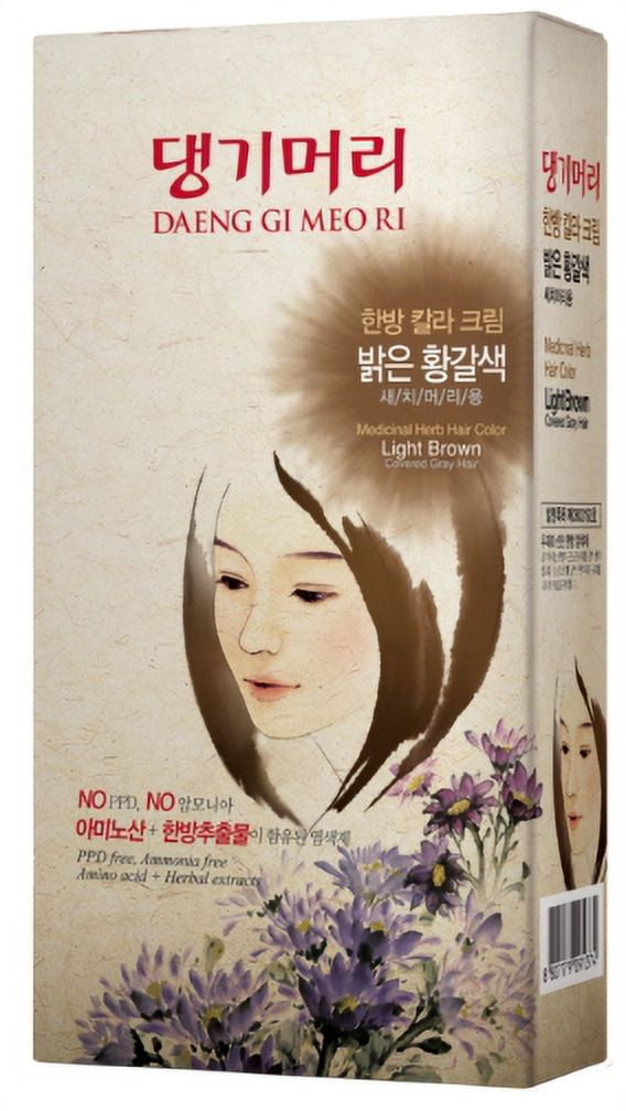 Daeng Gi Meo Ri Medicinal Herb Hair Color Dye (Light Brown) - 2 Pack