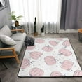 thumbnail image 3 of LNWH Thanksgiving Pink Pumpkins Cartoon Rug for Bedroom Living Room, Non-Slip Soft Foldable Carpet, 63" x 48", 3 of 6