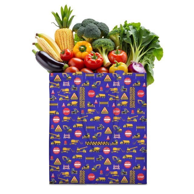 Sac de Courses Réutilisable Pliable avec Imprimé de Voiture de Dessin Animé - Sac d'Épicerie Écologique Grande Capacité